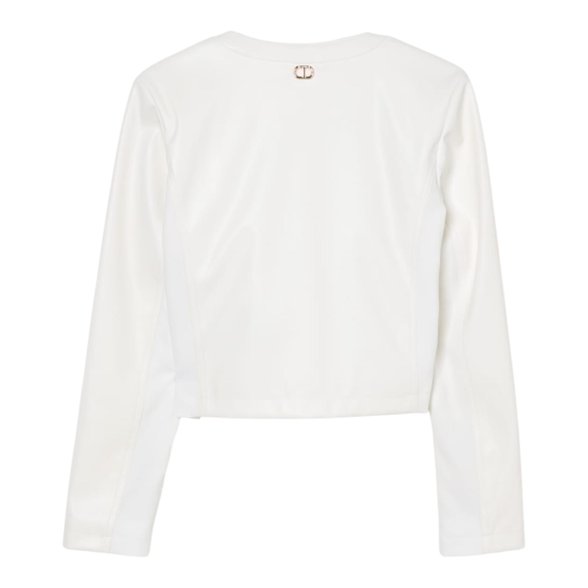 Twinset Giubbino In Ecopelle Tinta Unita per Bambina 251GJ2560 BIANCO TWINSET 