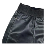 JOHN RICHMOND pantalone in ecopelle tinta unita con elastico in vita logato Nero per Neonata RGA24093LE NERO JOHN RICHMOND 