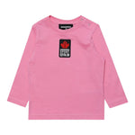 DSQUARED2 shirt girocollo tinta unita con stampa logo Rosa per Neonata DQ1879N ROSA DSQUARED2 