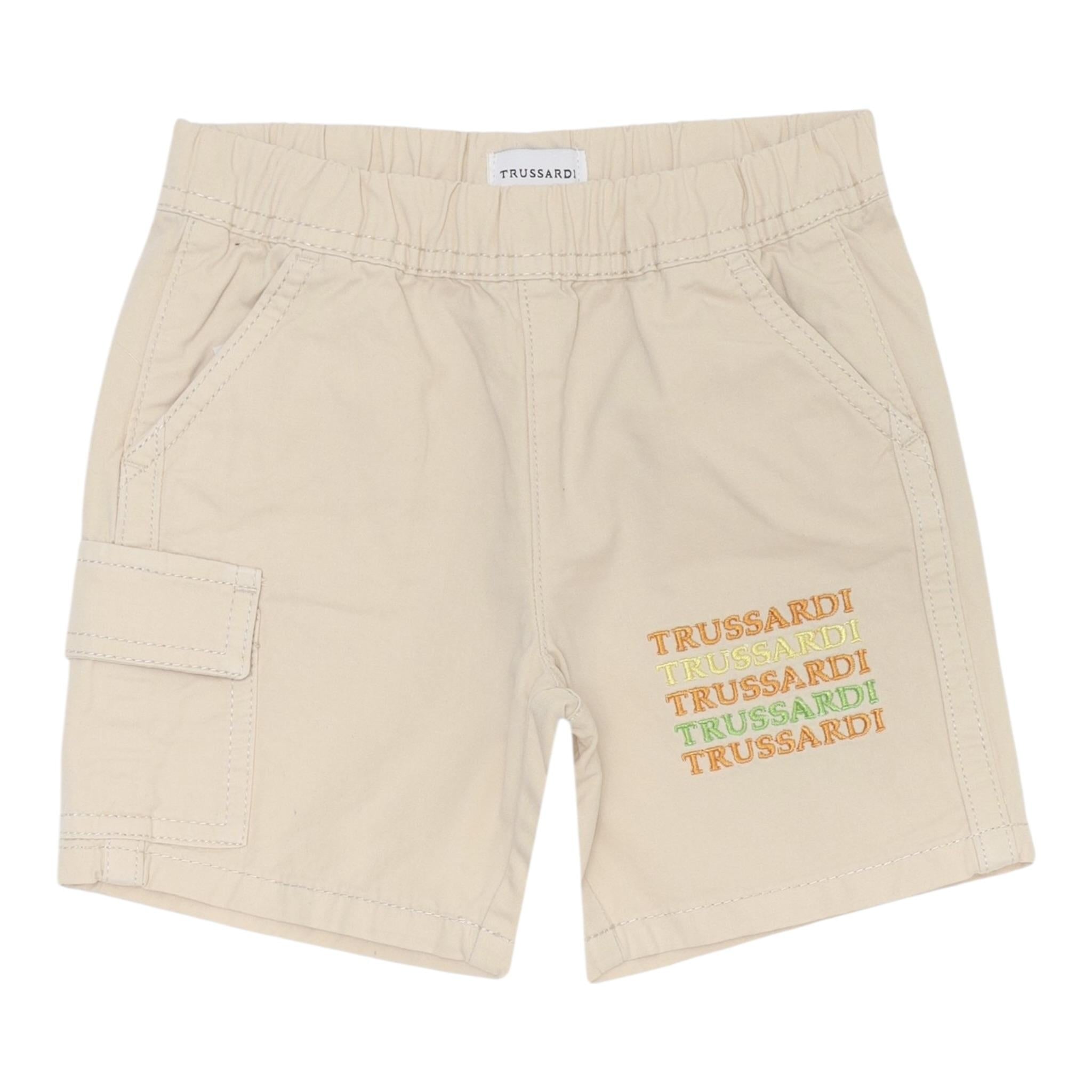 Trussardi Bermuda tinta unita con Elastico In Vita E Loghi Beige per Bambino TIP25023BEJ BEIGE TRUSSARDI 