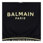 BALMAIN felpa tinta unita girocollo con stampa Nero per Bambina 6R4B30 NERO BALMAIN 