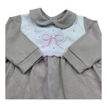 Isabel & Martinez Tutina Manica Lunga Tinta Unita con Ricami per Neonata IM25N451 BEIGE ISABEL & MARTINEZ 