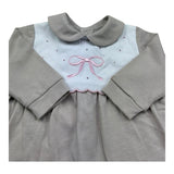 Isabel & Martinez Tutina Manica Lunga Tinta Unita con Ricami per Neonata IM25N451 BEIGE ISABEL & MARTINEZ 