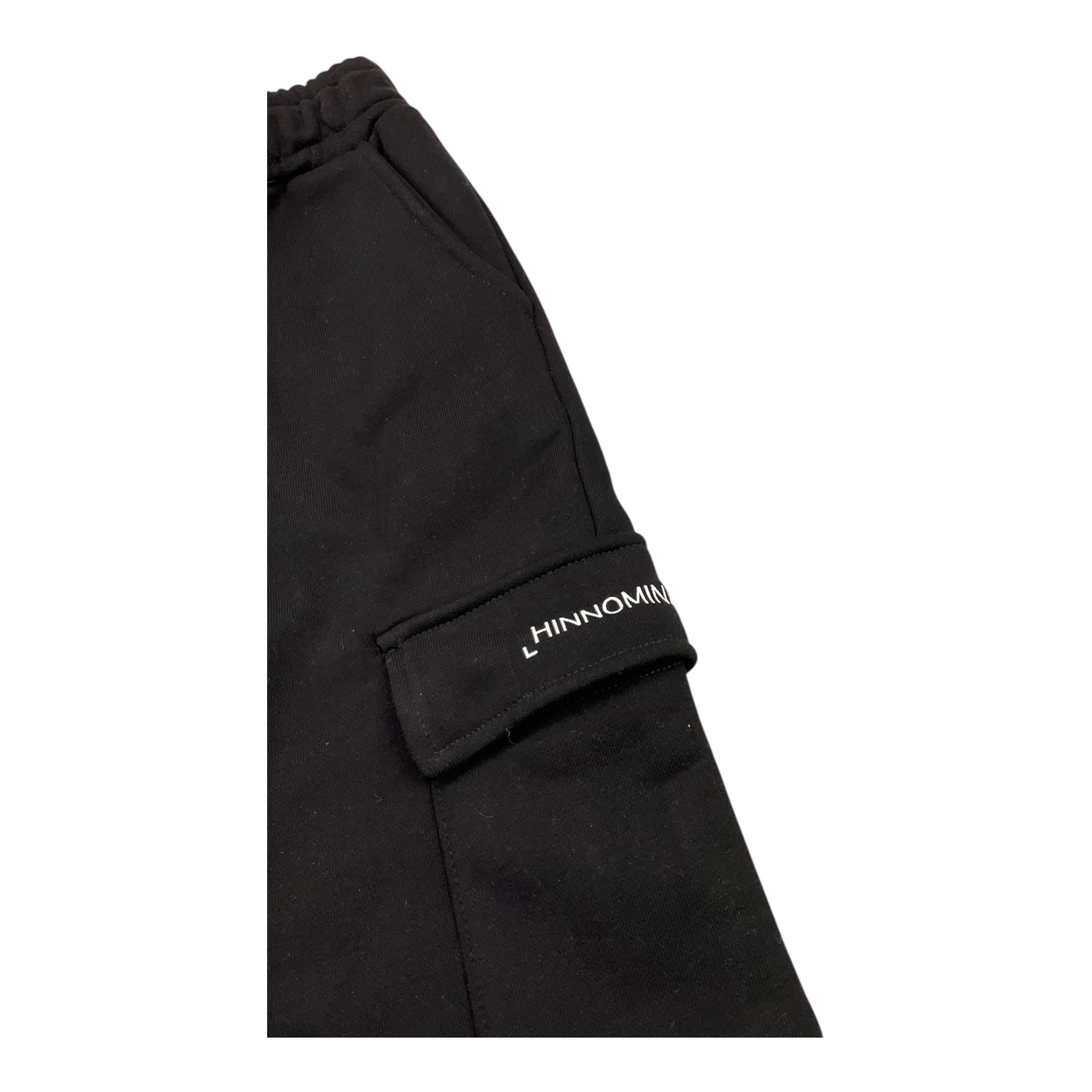 HINNOMINATE pantalone tuta tinta unita con logo Nero per Bambina 3635PF00008 NERO HINNOMINATE 