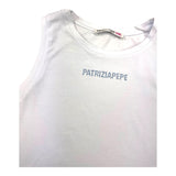 PATRIZIA PEPE canotta girocollo tinta unita con brillantini Bianco per Bambina 7M0813 BIANCO PATRIZIA PEPE 