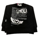 SHOE felpa chiusa girocollo tinta unita con logo Nero per Bambina GEDA2844 NERO SHOE 