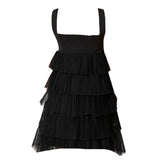 Twinset Abito Tinta Unita Giromanica con Tulle per Bambina 231GJ2A90 NERO TWINSET 