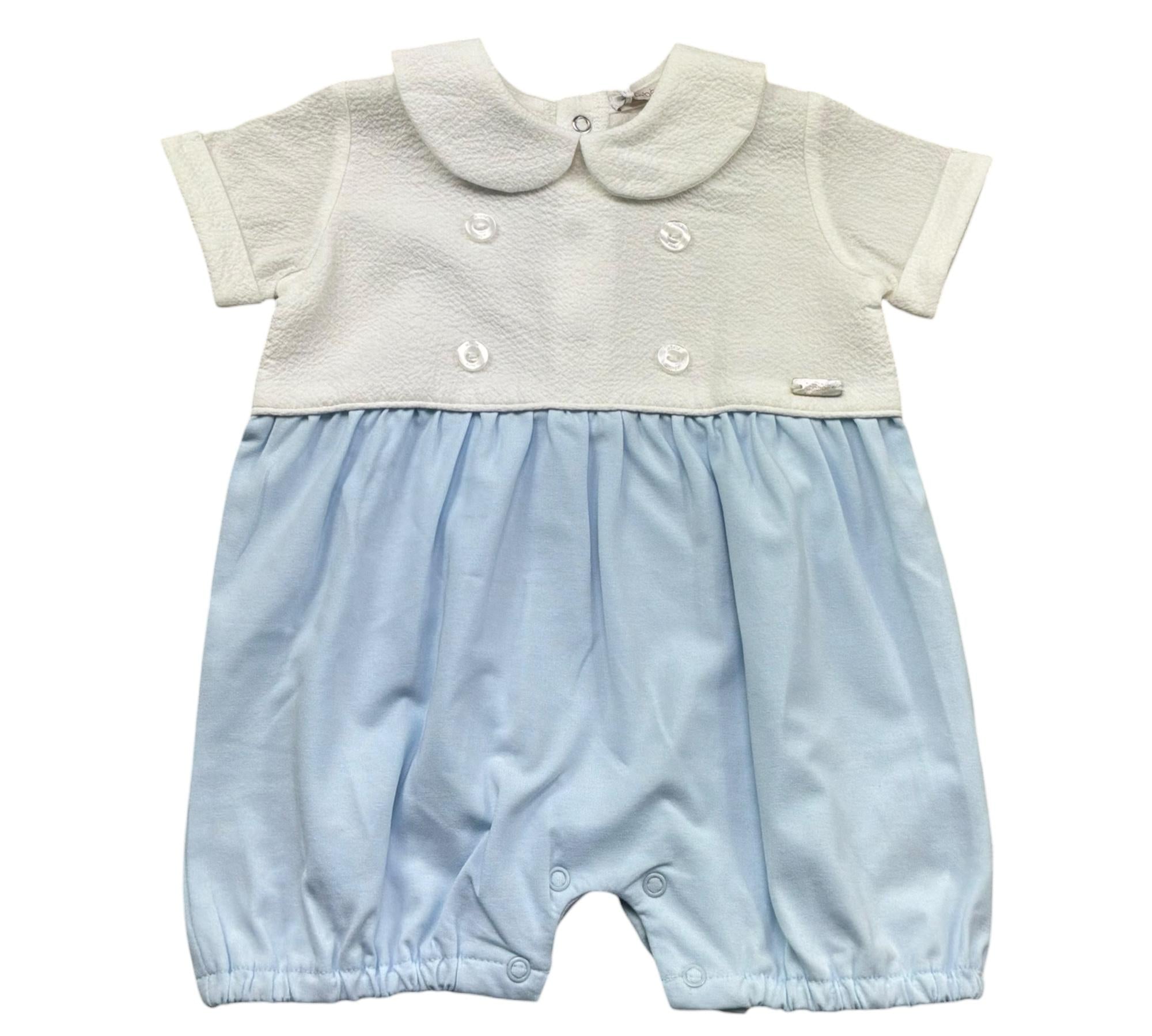 Le Bebe Pagliaccetto Bicolore Mezza Manica per Neonato LBB5300 BIANCO/AZZURRO LE BEBE 