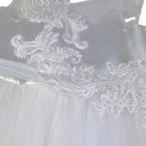 Isabel Couture Abito Tinta Unita con Tulle per Bambina IS43048S BIANCO ISABEL COUTURE 