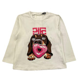 JANICE shirt girocollo tinta unita con stampa in contrasto Bianco per Neonata JN624N BIANCO JANICE 