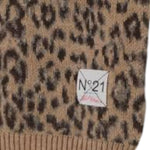 N°21 maglia tinta unita giromanica con fantasia maculato Beige per Bambina N21997 BEIGE N°21 