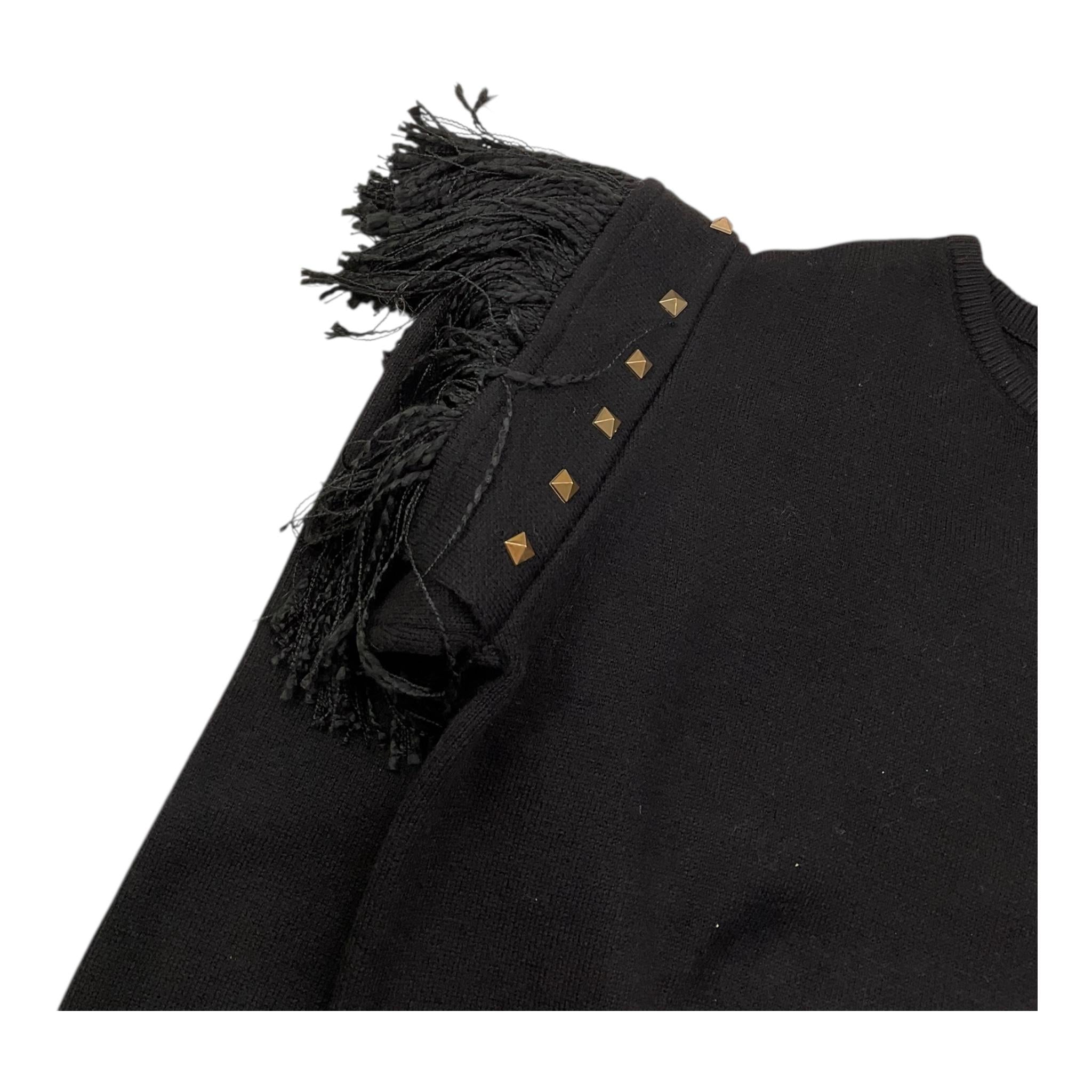 FUN & FUN maglia girocollo tinta unita con frange Nero per Bambina FNJSW15854 NERO FUN & FUN 