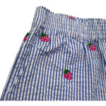 Saint Barth Short Fantasia A Righe con Ricami Fragole per Bambina MEAVEJRR BIANCO/BLU SAINT BARTH 