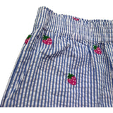 Saint Barth Short Fantasia A Righe con Ricami Fragole per Bambina MEAVEJRR BIANCO/BLU SAINT BARTH 