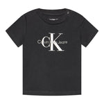 Calvin Klein T-Shirt Girocollo Tinta Unita con Logo per Neonato IN0IN0001 NERO CALVIN KLEIN 