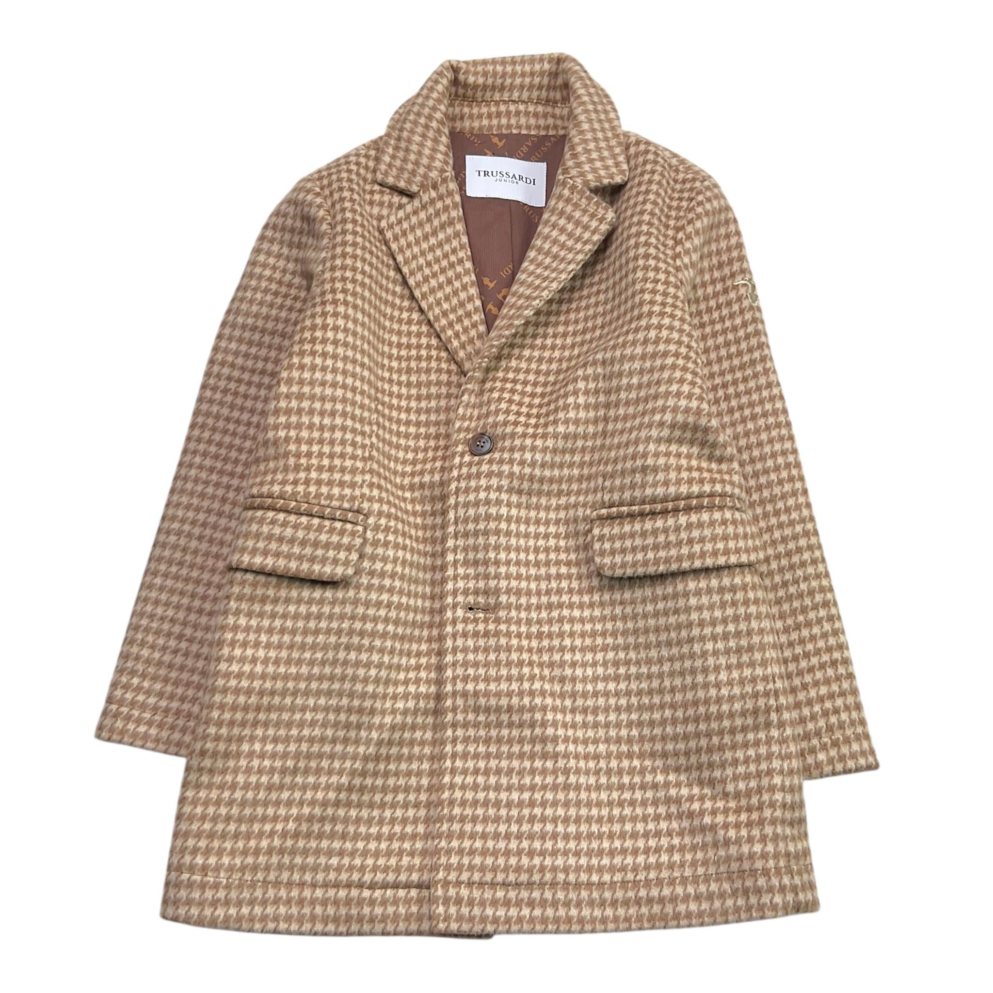 TRUSSARDI cappotto tinta unita con microfantasia Beige per Bambino TBA25119CP BEIGE TRUSSARDI 