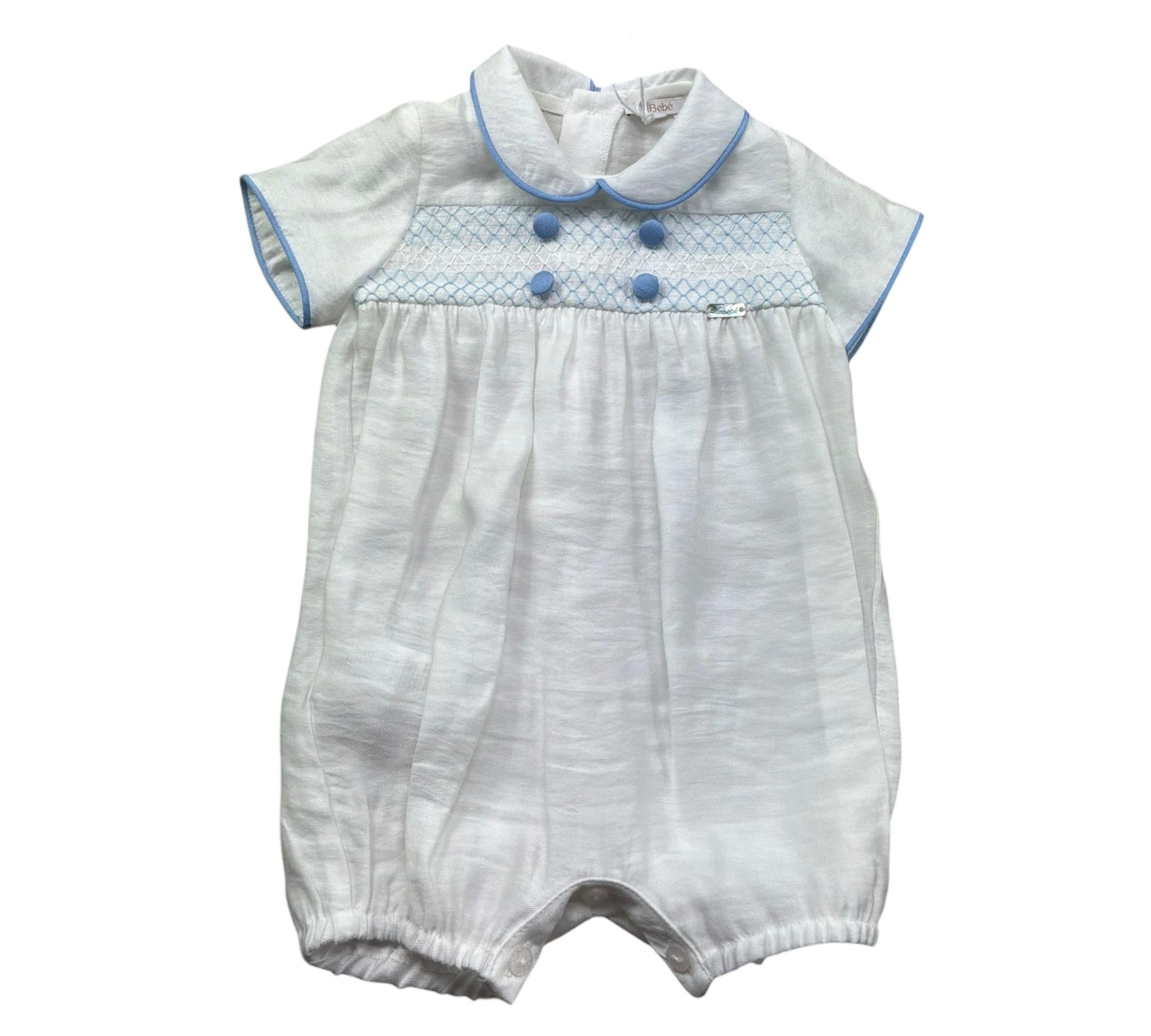 Le Bebe Pagliaccetto Mezza Manica Tinta Unita con Bottoni per Neonato LBB5406 BIANCO LE BEBE 