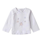 Sarabanda Shirt Girocollo Tinta Unita con Stampa per Neonata 3B703 BIANCO SARABANDA 