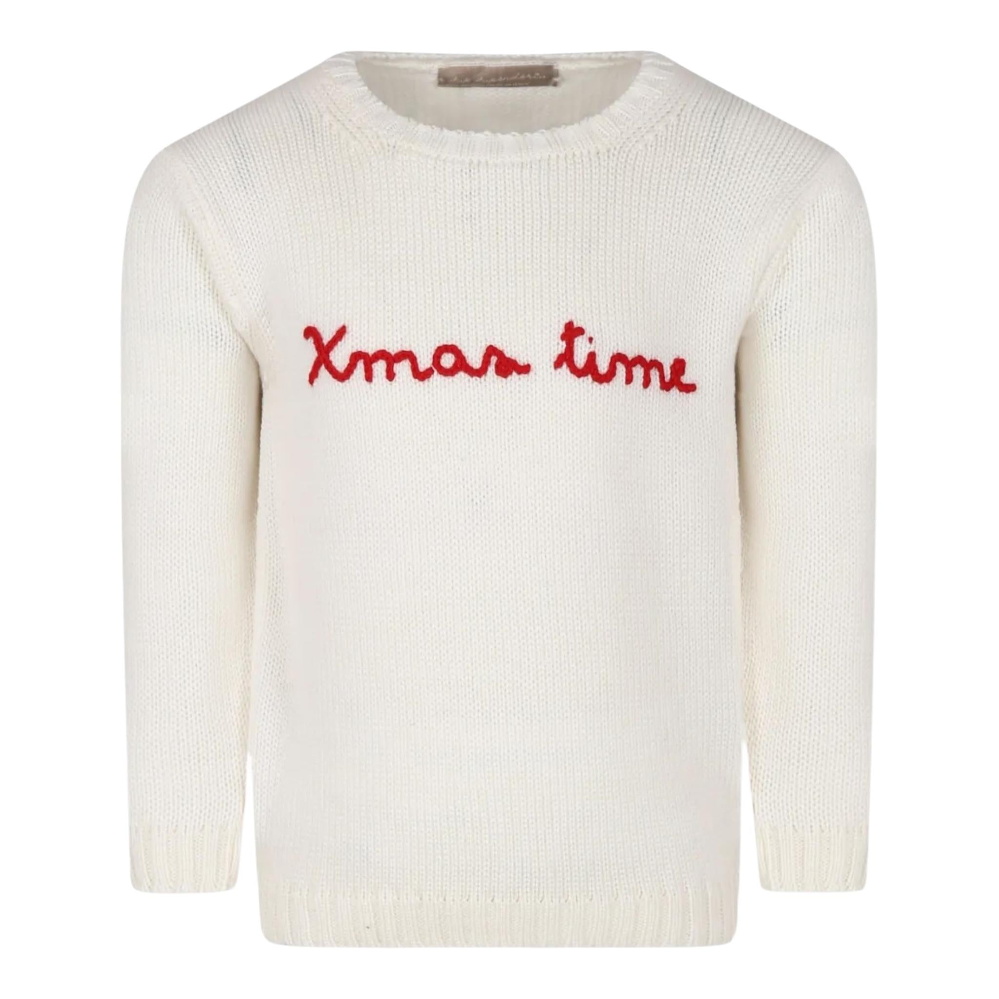 LA STUPENDERIA maglia tinta unita con stampa Panna per Bambino WCPL21 PANNA LA STUPENDERIA 