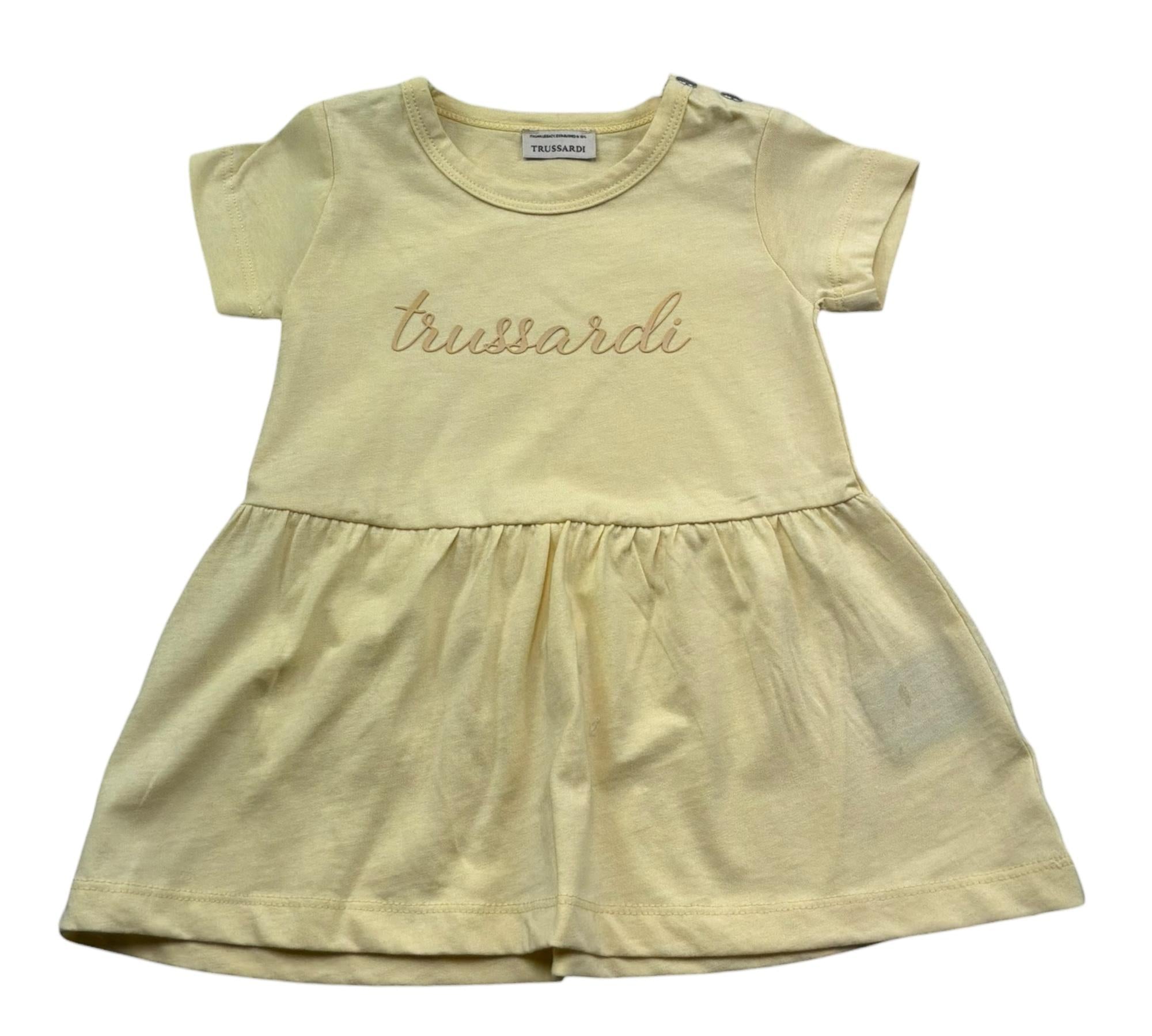Trussardi Abito Mezza Manica Tinta Unita con Logo per Neonata TIP26018VE GIALLO TRUSSARDI 