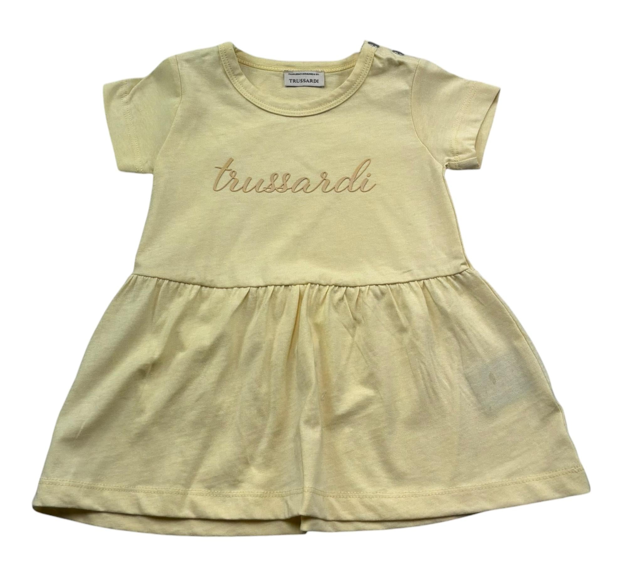 Trussardi Abito Mezza Manica Tinta Unita con Logo per Neonata TIP26018VE GIALLO TRUSSARDI 