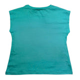 Dixie T-Shirt Tinta Unita Girocollo con Stampa per Bambina MBC6030G50 VERDE ACQUA DIXIE 