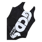 Gcds Costume Intero Tinta Unita con Stampa per Bambina 027966 NERO GCDS 