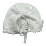 Granlei Cappello Tinta Unita con Ricami per Neonata 542 PANNA GRANLEI 
