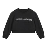 MARC JACOBS felpa chiusa girocollo tinta unita con stampa logo brillantinata Nero per Bambina W60263 NERO MARC JACOBS 