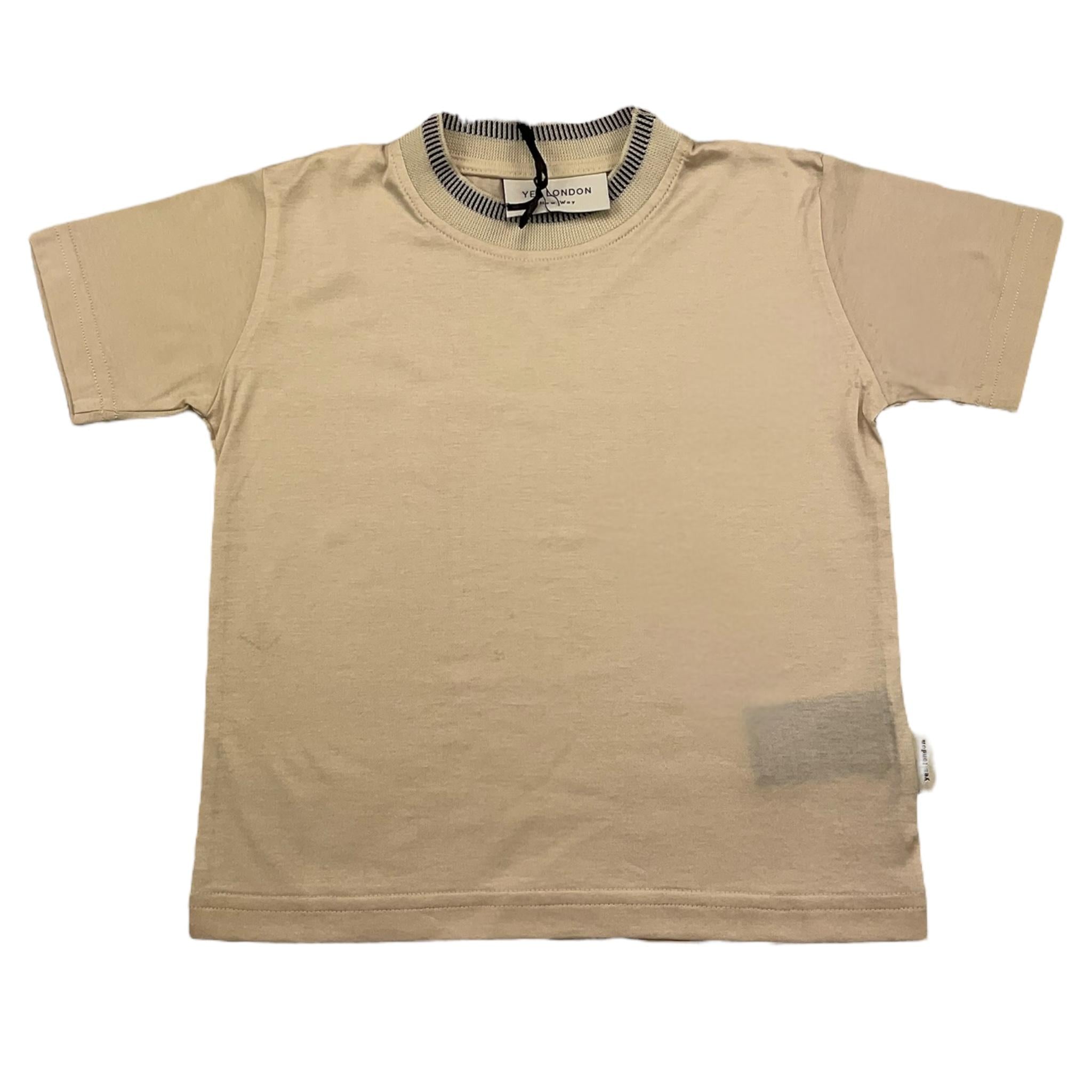 YES LONDON t-shirt girocollo tinta unita Beige per Bambino JR2108 BEIGE YES LONDON 