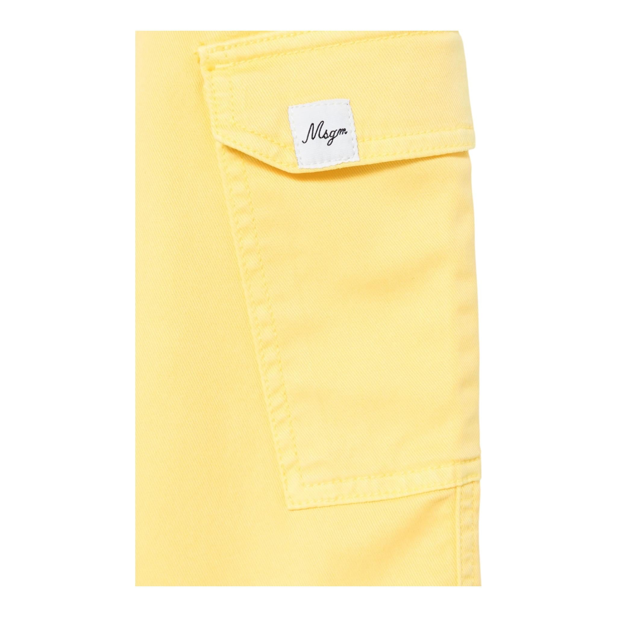 Msgm Gonna In Denim Tinta Unita con Girovita Regolabile per Bambina S5MSJGSK108 GIALLO MSGM 