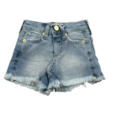 M+E' Short In Denim Tinta Unita con Girovita Regolabile per Neonata UE1691 AZZURRO M+E' 