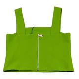 Janice Top Tinta Unita con Zip Retro per Bambina JN508R VERDE JANICE 