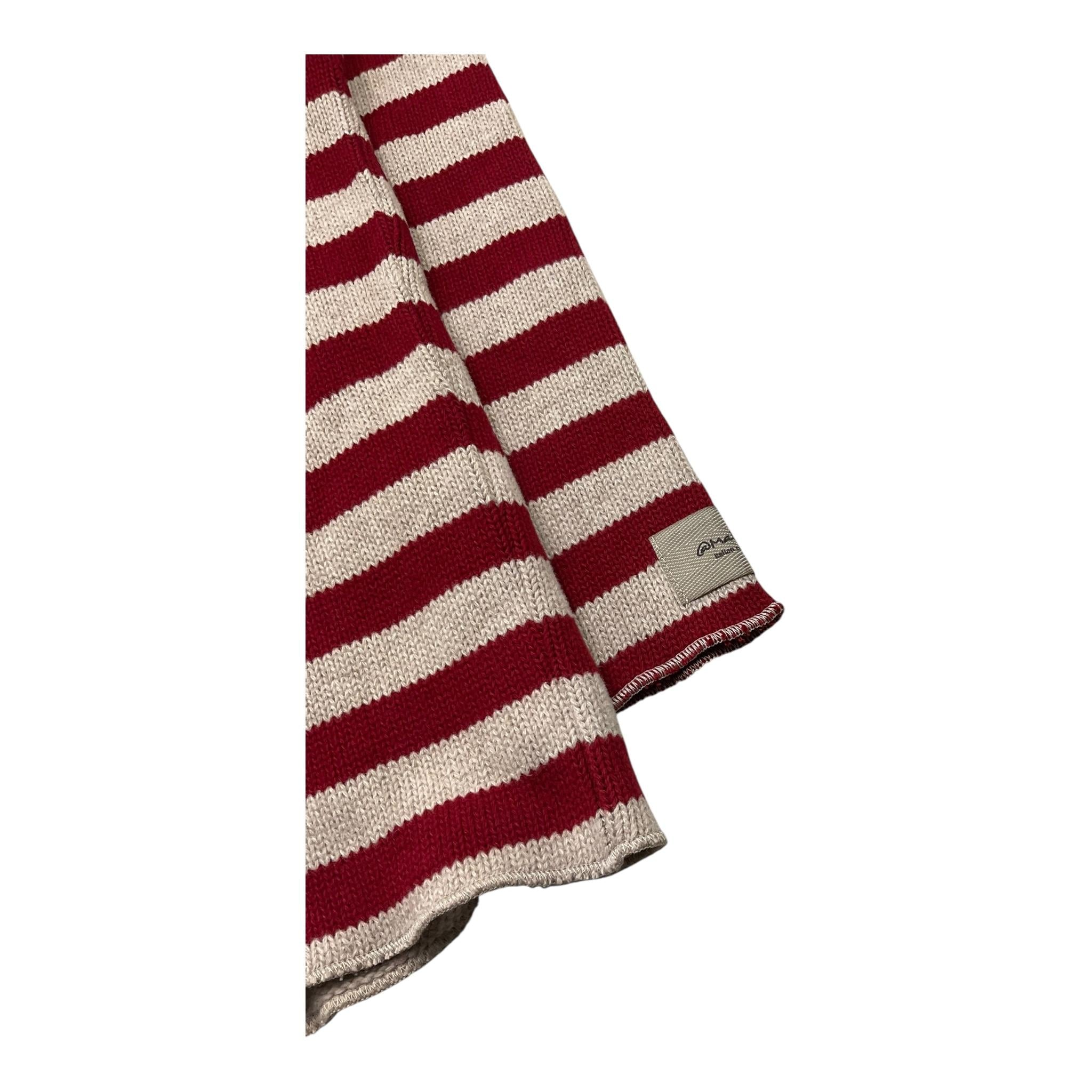 @MADILLY maglia fantasia a righe girocollo Rosso/beige per Bambino 02033 ROSSO/BEIGE @MADILLY 