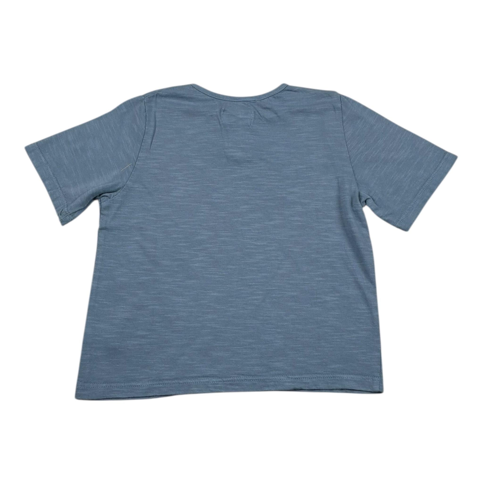 Petit Indi T-Shirt Tinta Unita con Bottone per Neonato SS25BK7655 BLU PETIT INDI 