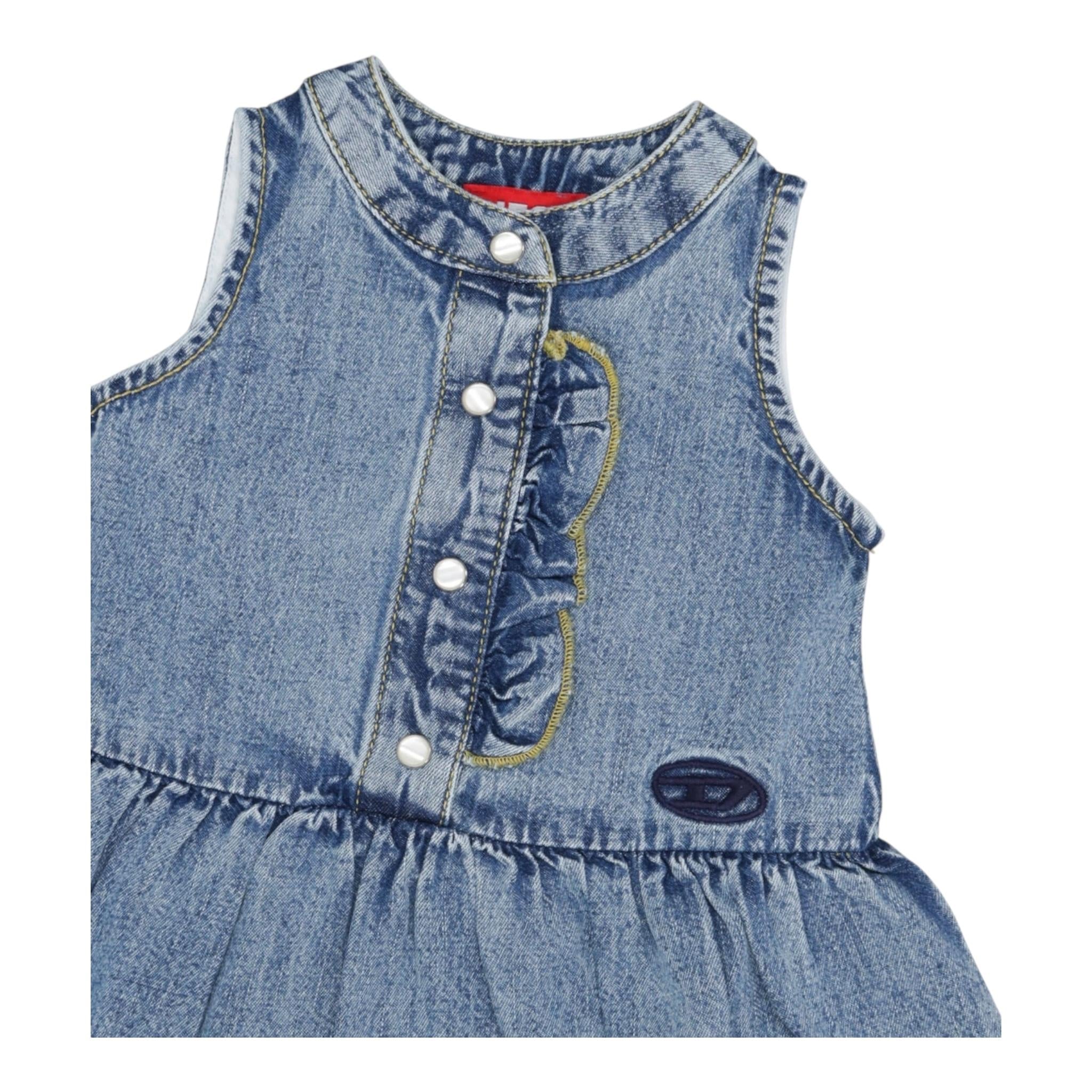 Diesel Abito Giromanica In Denim Tinta Unita per Bambina K00597J BLU DIESEL 