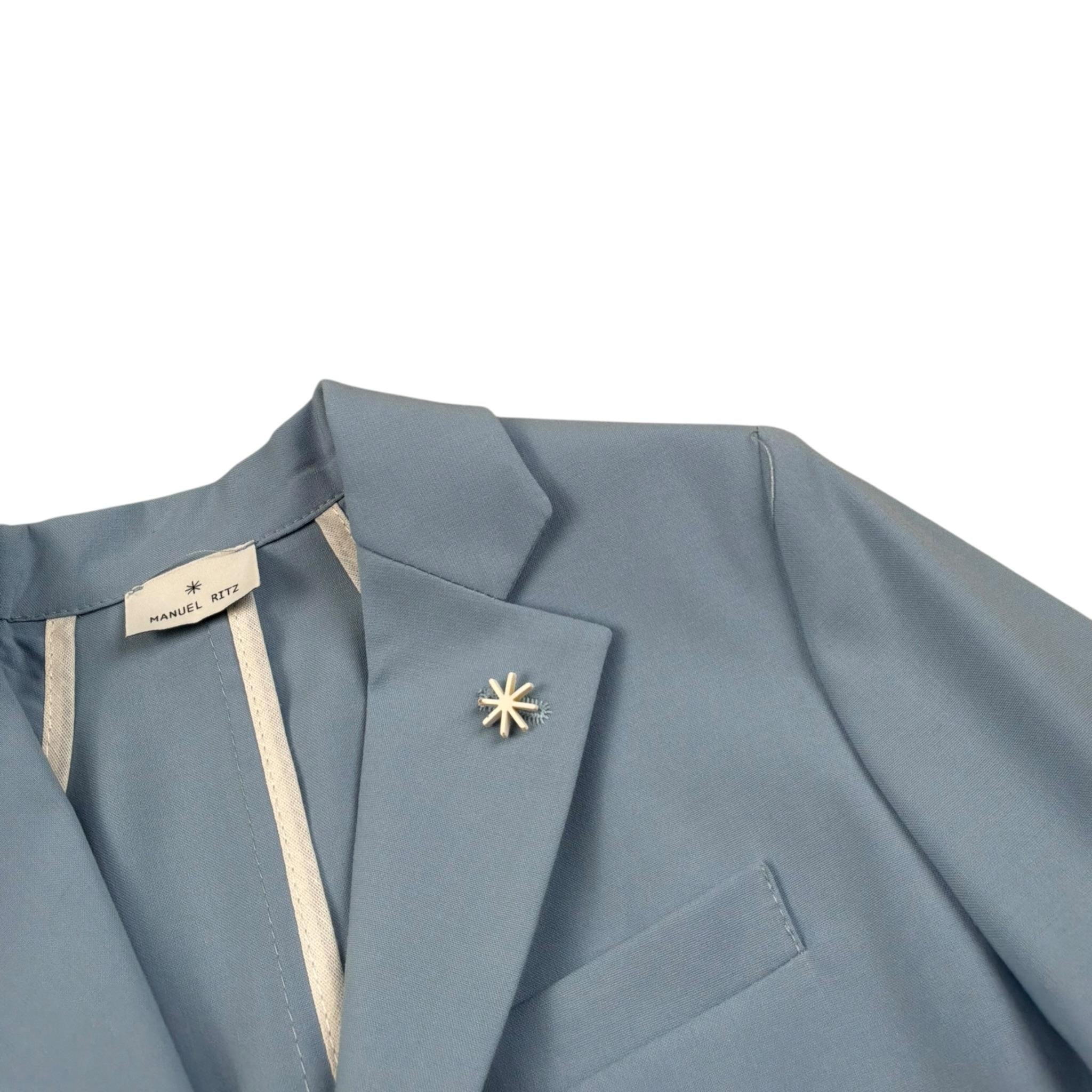 Manuel Ritz Giacca Tinta Unita con Logo per Bambino MR2890 AZZURRO MANUEL RITZ 