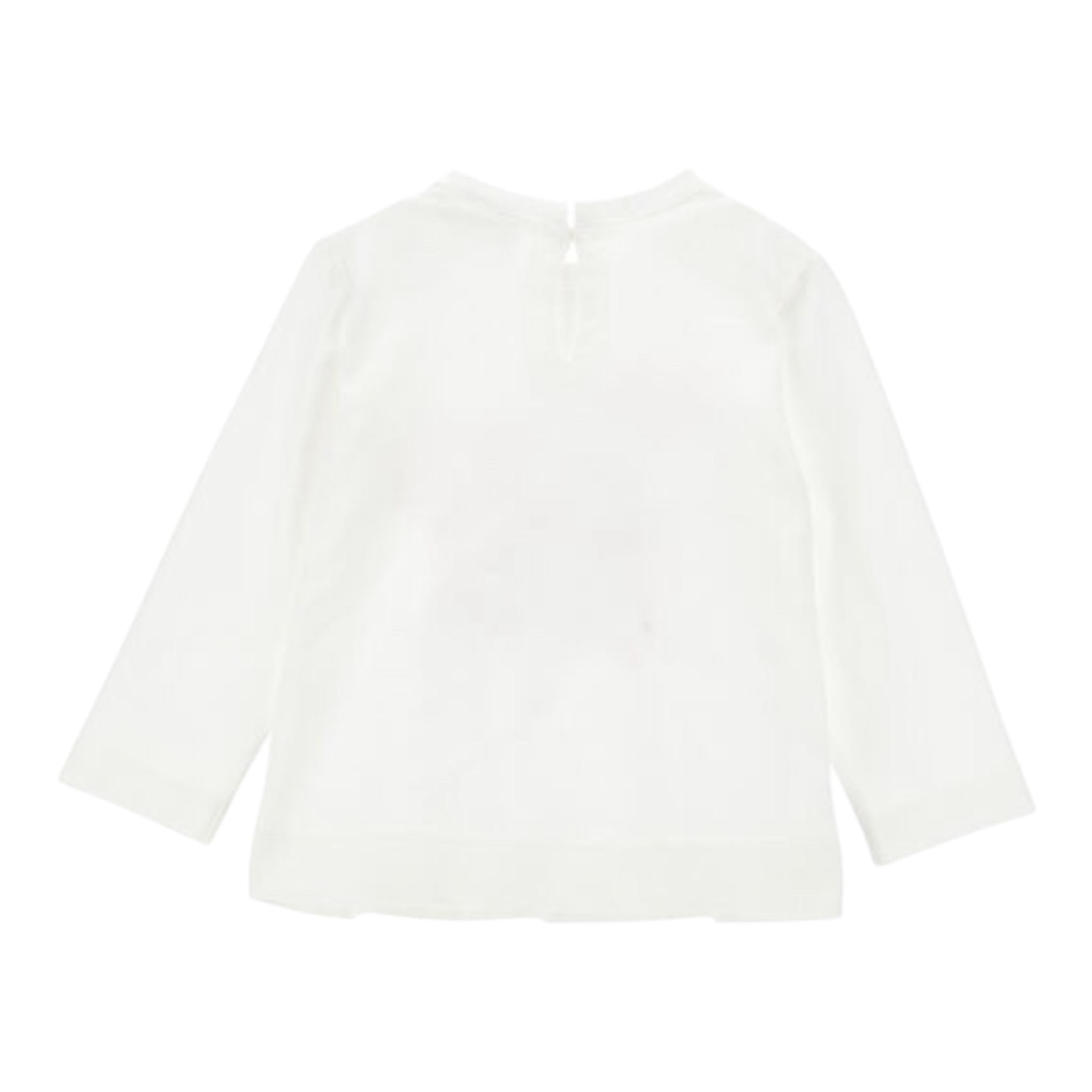 Monnalisa Shirt Tinta Unita con Stampa E Brillantini per Neonata 39D626 BIANCO MONNALISA 