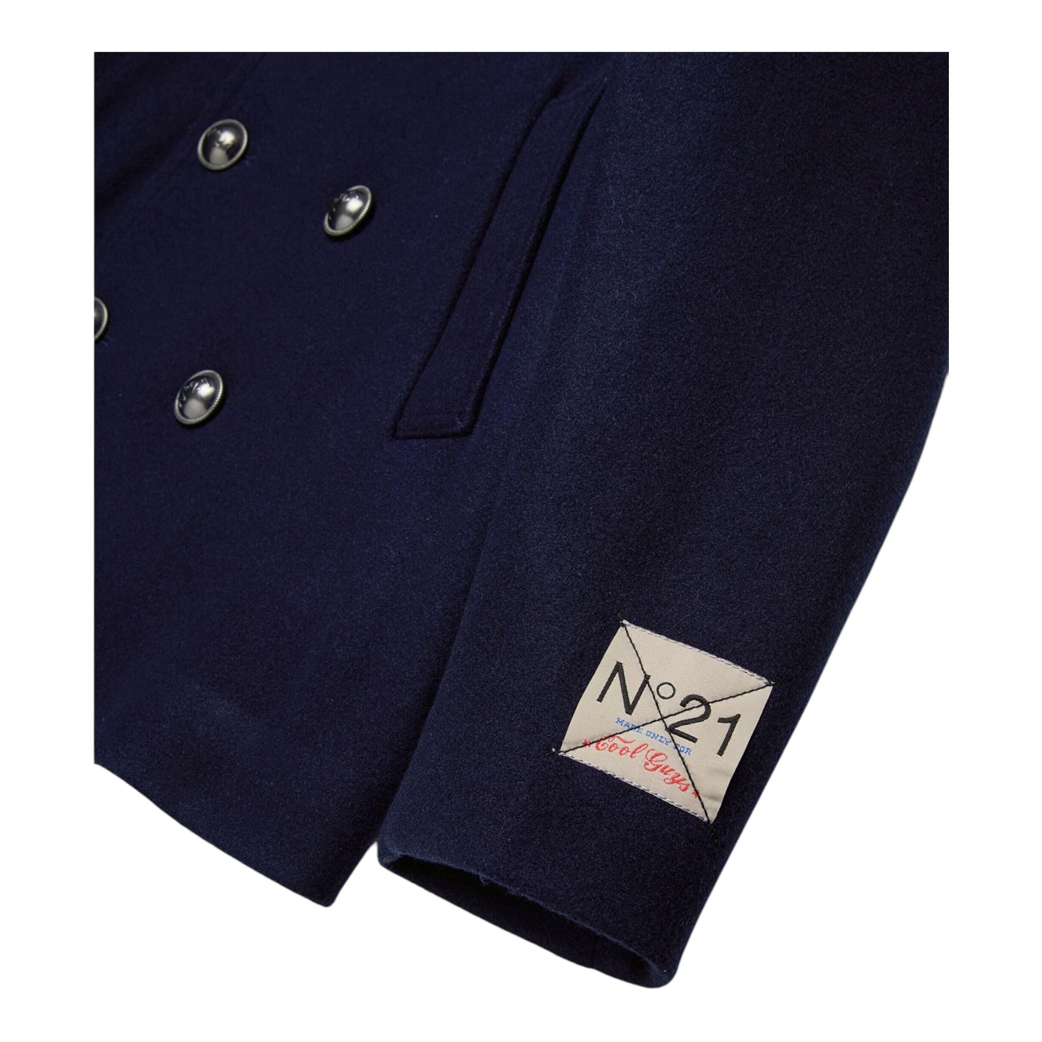 N°21 cappotto tinta unita doppiopetto Blu per Bambino N21939 BLU N°21 