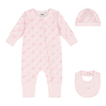 Boss Completo 3 Pezzi Tutina-Cappello-Bavetta Tinta Unita per Neonata J52197 ROSA BOSS 