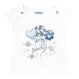 Mayoral T-Shirt Girocollo Tinta Unita con Stampa per Neonata 1081 BIANCO MAYORAL 