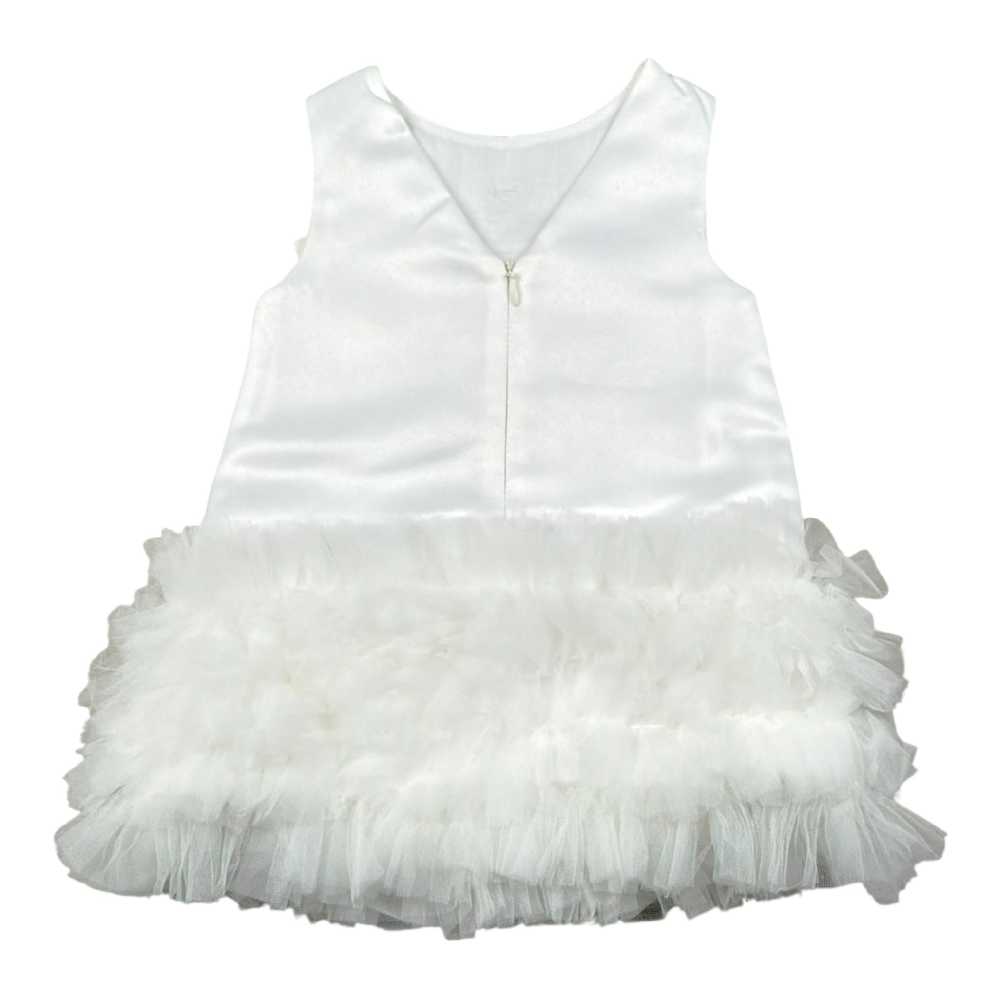 Illiana Abito Cerimonia Tinta Unita Giromanica per Neonata 493 BIANCO ILLIANA 