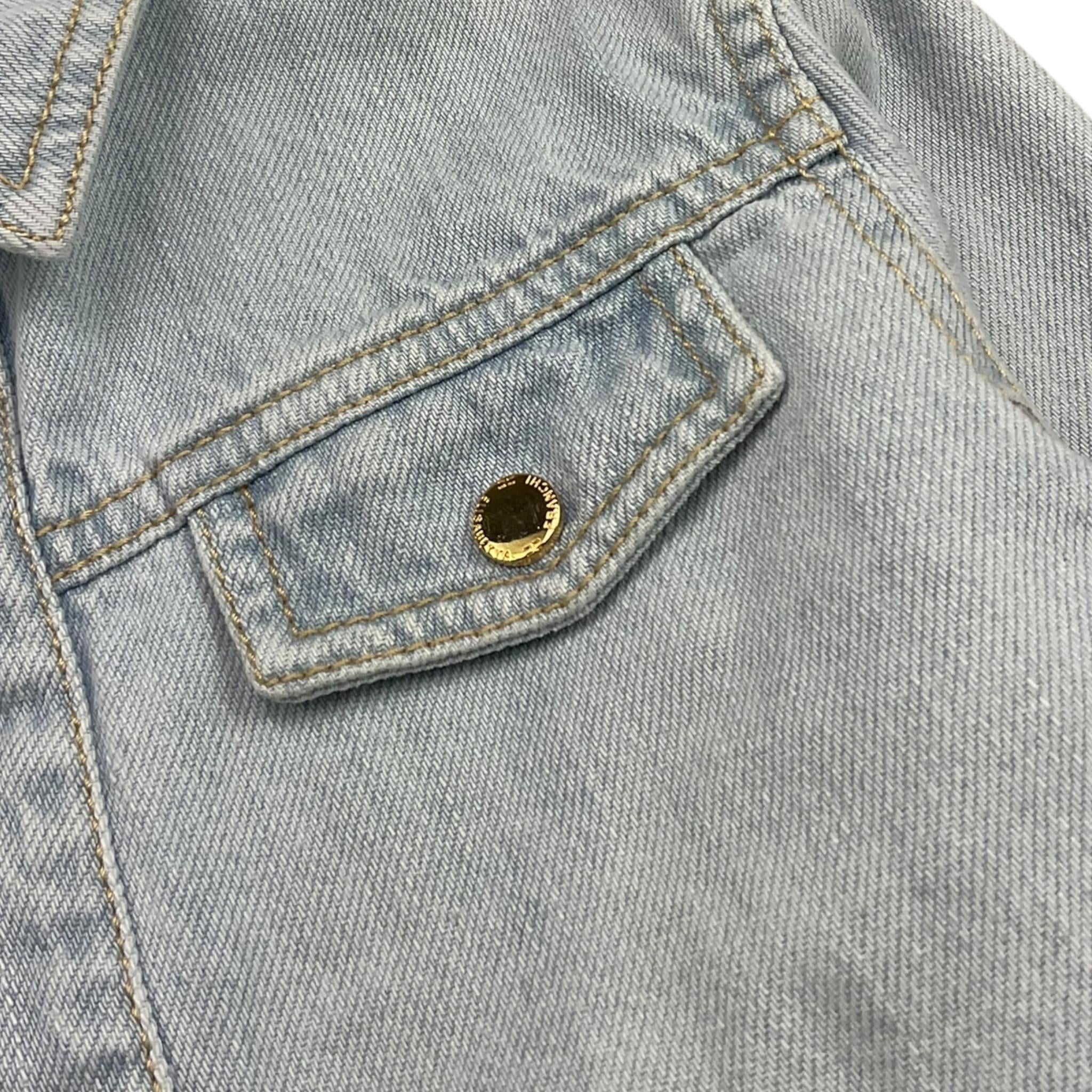 Elisabetta Franchi Giubbino In Denim Modello Crop con Bottoni per Bambina EFCA255 AZZURRO ELISABETTA FRANCHI 