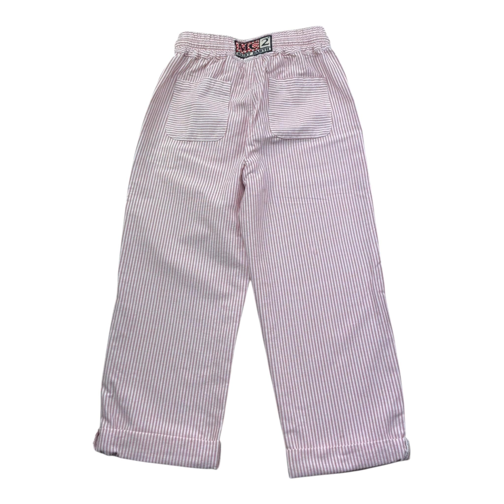 Saint Barth Pantalone Biclore con Fantasia A Righe per Bambino 00955L BIANCO/ROSSO SAINT BARTH 