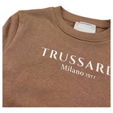 Trussardi Felpa Chiusa Girocollo Tinta Unita con Logo per Bambino TBP26013FE MARRONE TRUSSARDI 