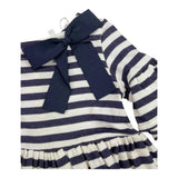 Magil Abito Tinta Unita con Fantasia A Righe per Neonata ZM20115 BIANCO MAGIL 