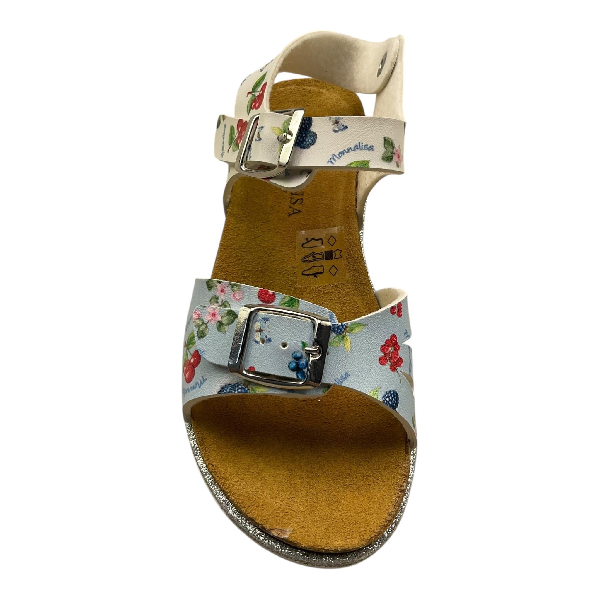 Monnalisa Sandalo Bicolore Stampa Fantasia per Bambina 9952 BIANCO/AZZURRO MONNALISA 