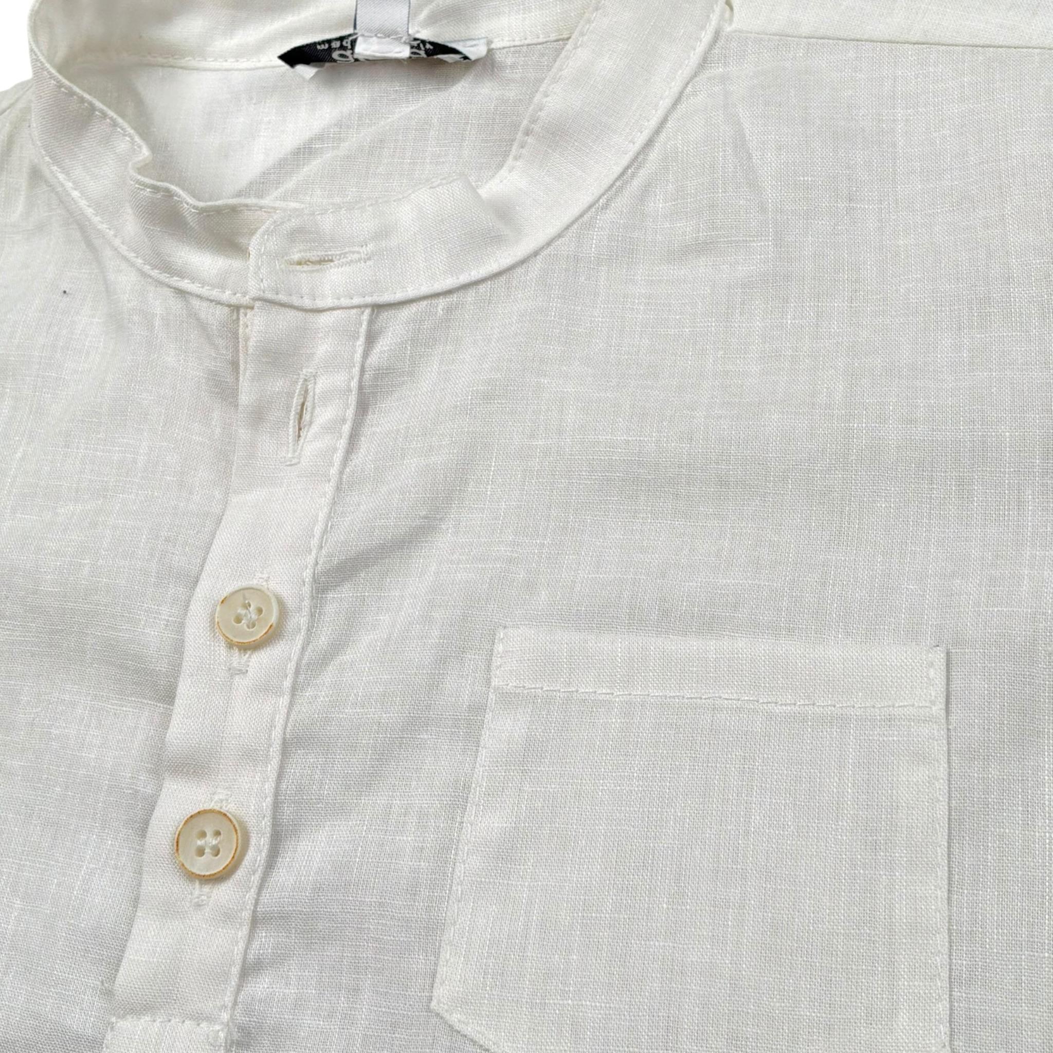 Aletta Camicia Mezza Manica Tinta Unita per Neonato R22754 PANNA ALETTA 