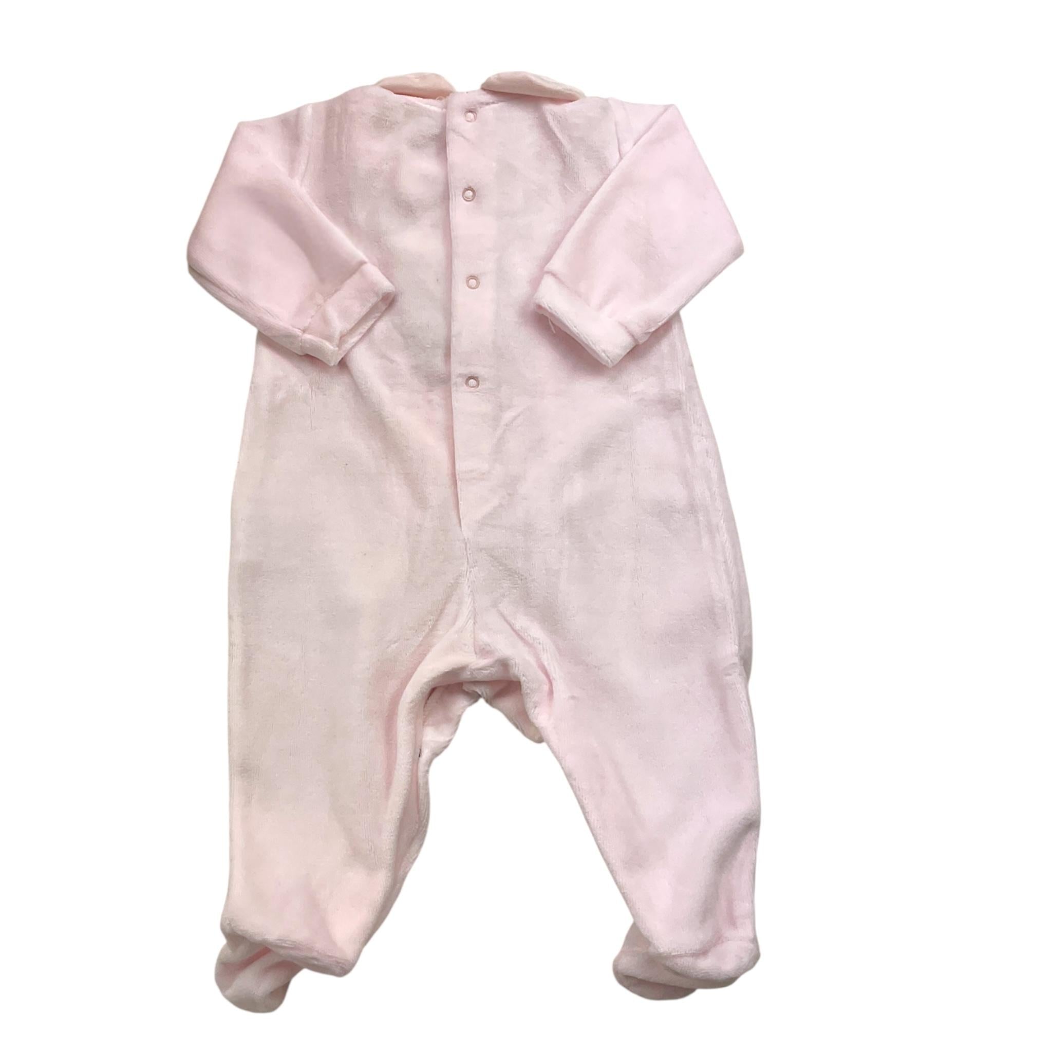 LALALU' tutina manica lunga tinta unita in ciniglia Rosa per Neonata TCL06N ROSA LALALU' 