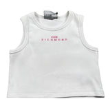 John Richmond Canotta Modello Crop Tinta Unita con Stampa per Bambina RGP26172CN BIANCO JOHN RICHMOND 